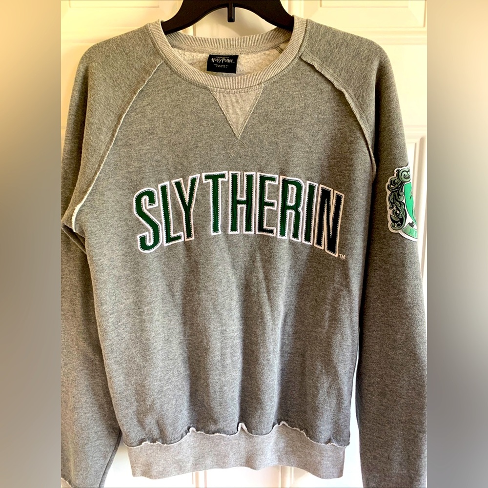 Universal Studios SLYTHERIN Grey Sweatshirt S Harry Potter‎ Unisex Fleece Lined